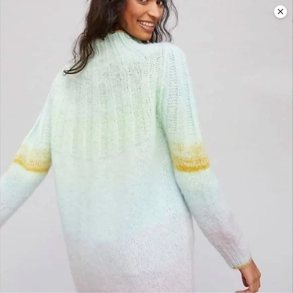 ANTHROPOLOGIE NWOT Perri Ombre Tunic Pullover Oversized Sweater XS - Picture 3 of 9